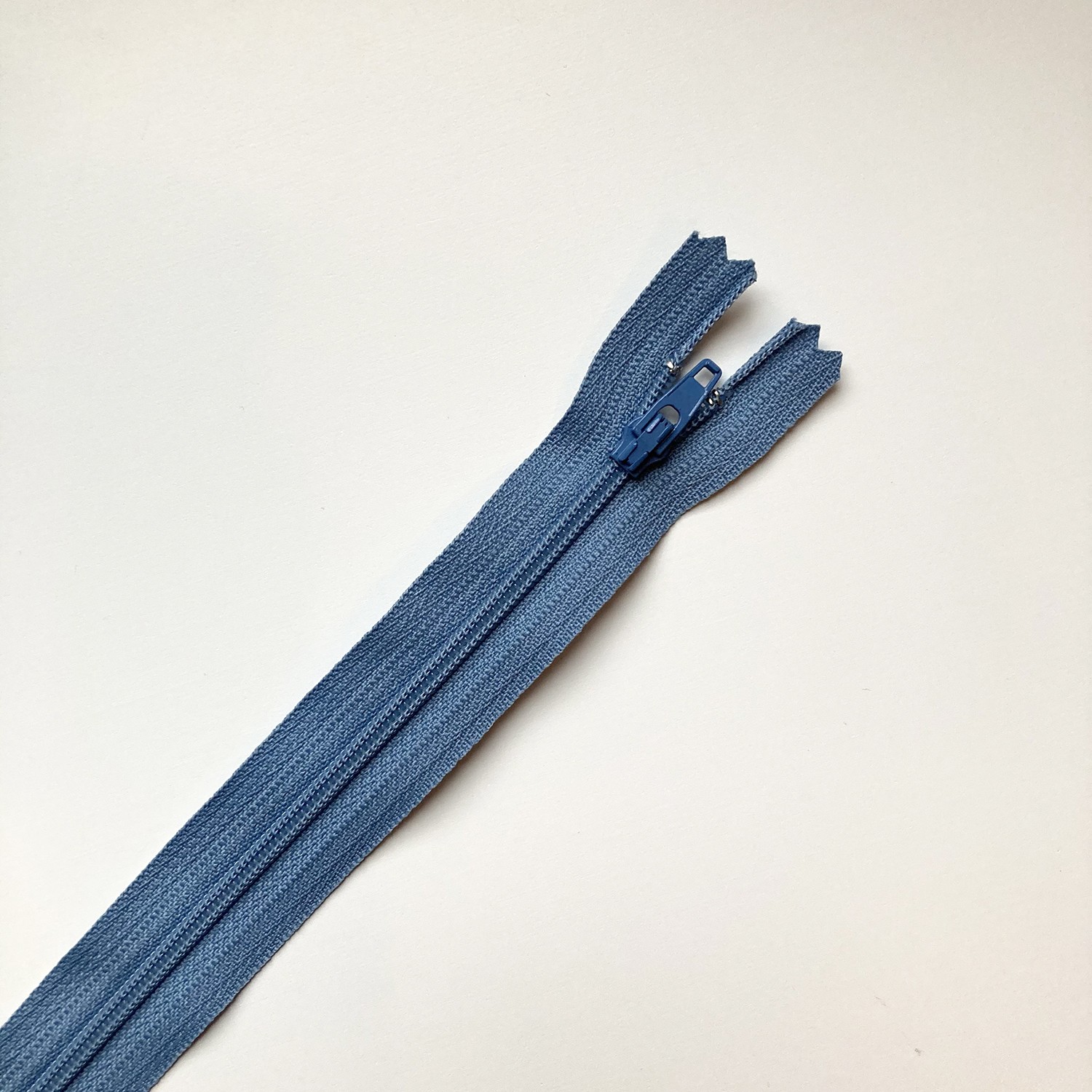 fermeture zippée bleu jeans 35cm